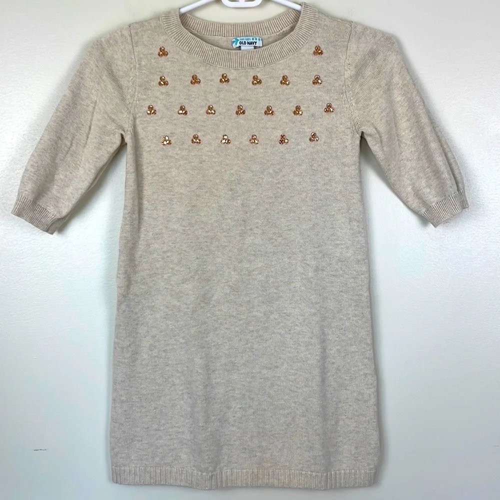 Old Navy Girls Beige Sweater Dress. Size Medium